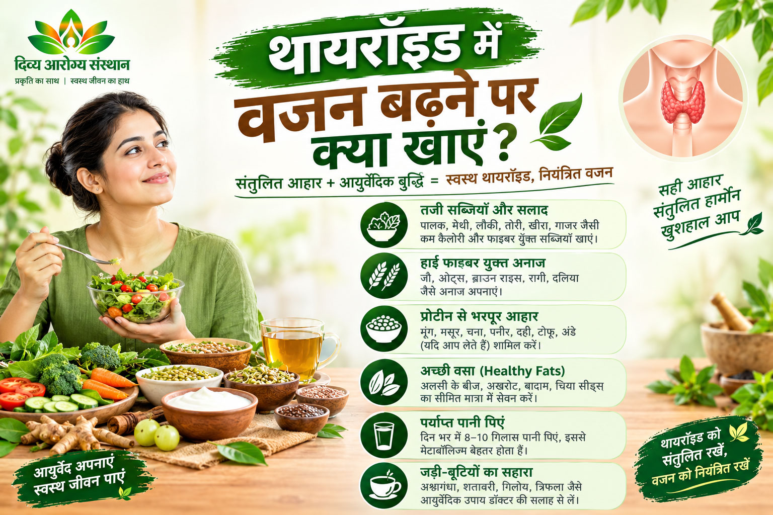 थायरॉइड में वजन बढ़ने पर क्या खाएं?